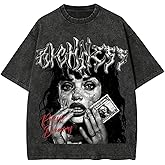 Milumia Men's Graphic T Shirt Figure Letter Print Short Sleeve Vintage Tee Tops