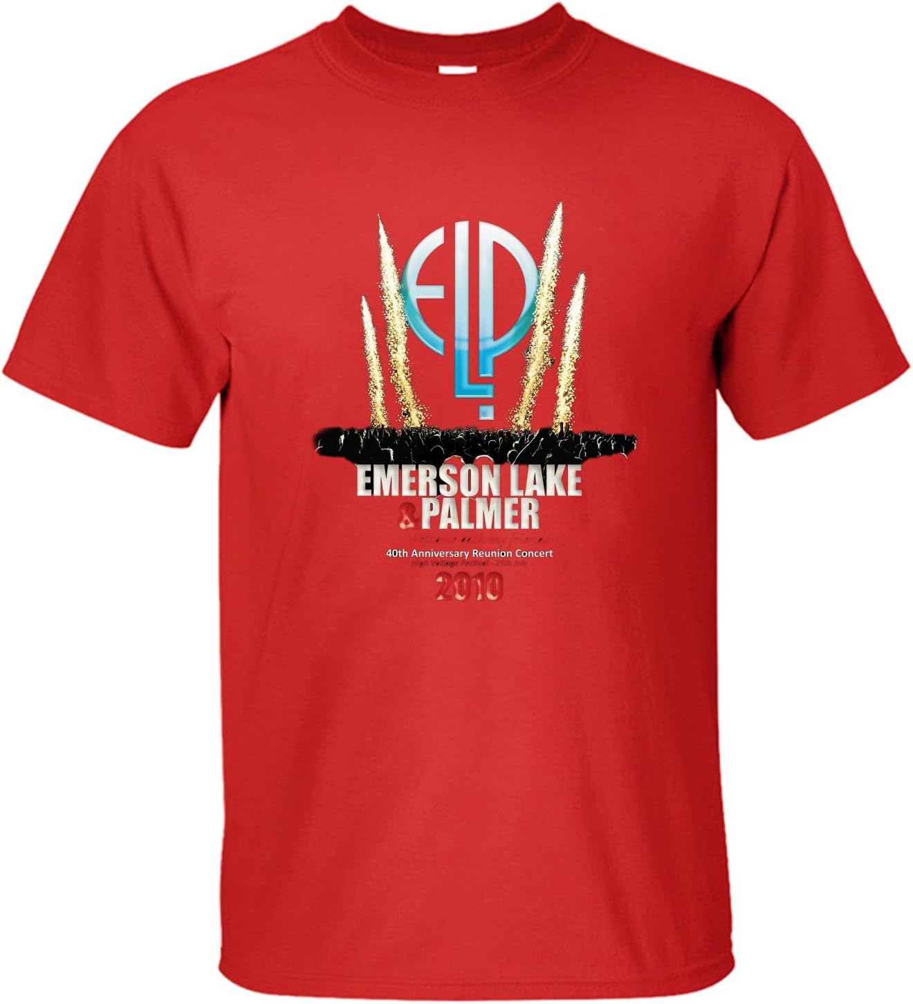 XSHOU Men's Emerson, Lake & Palmer Short Sleeve T-Shirt red XL