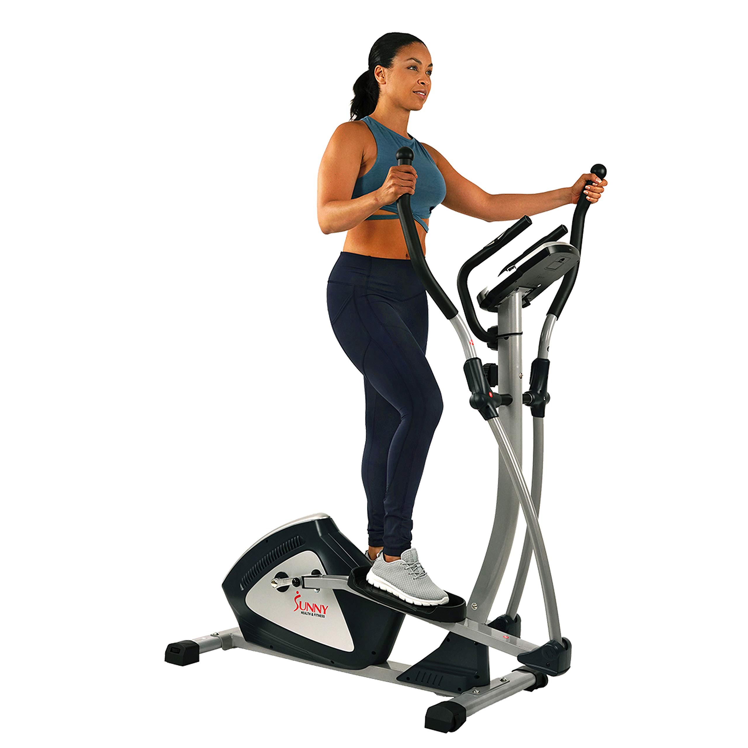 Sunny Health Fitness Unisex Adult SF-E3804 Endurance Zone Magnetic  Elliptical Trainer Silver, One Size