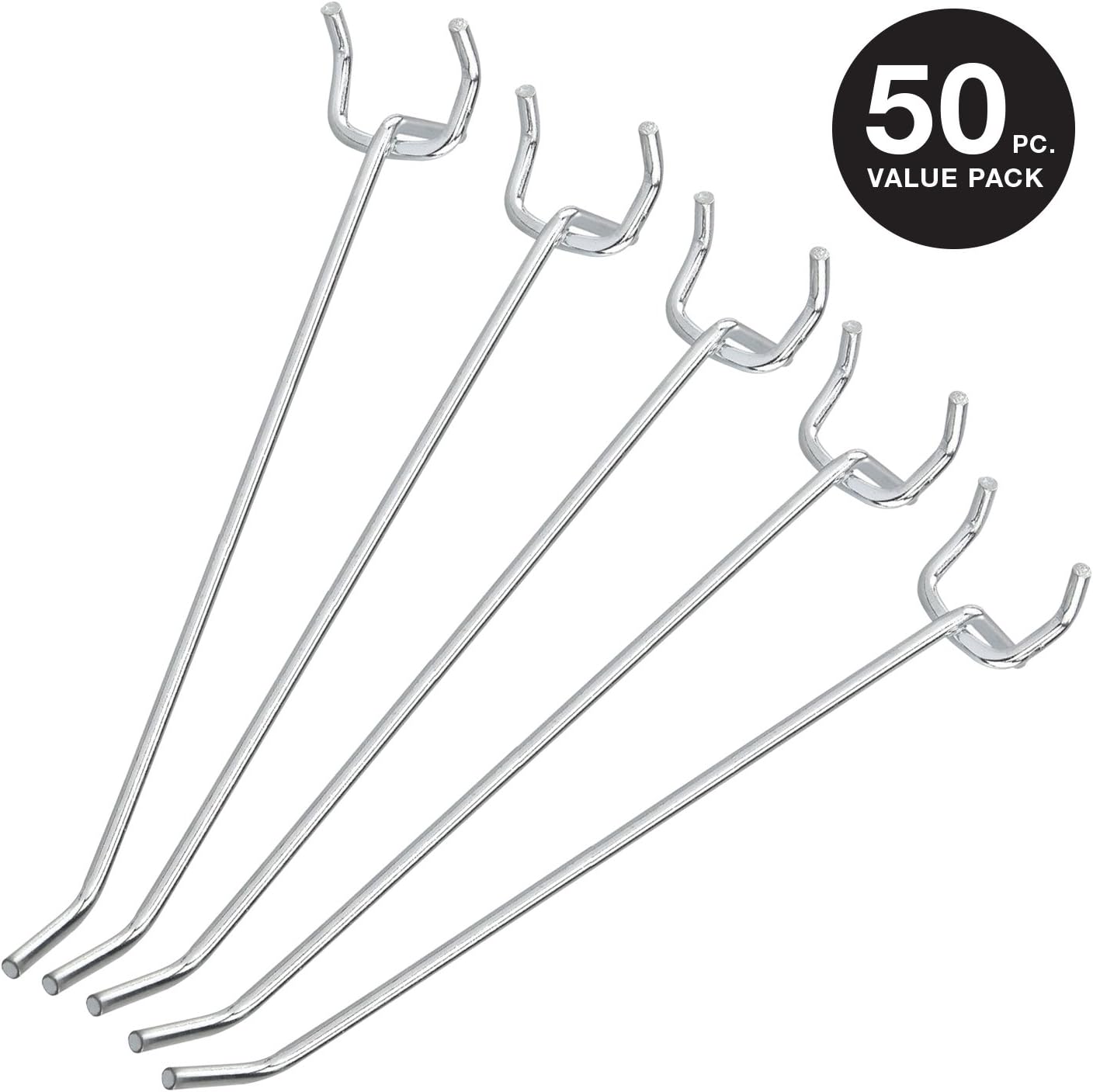 Neiko 53102A 6-Inch Pegboard Hooks and Organizer Assortment | 50-Piece Value Pack - - 