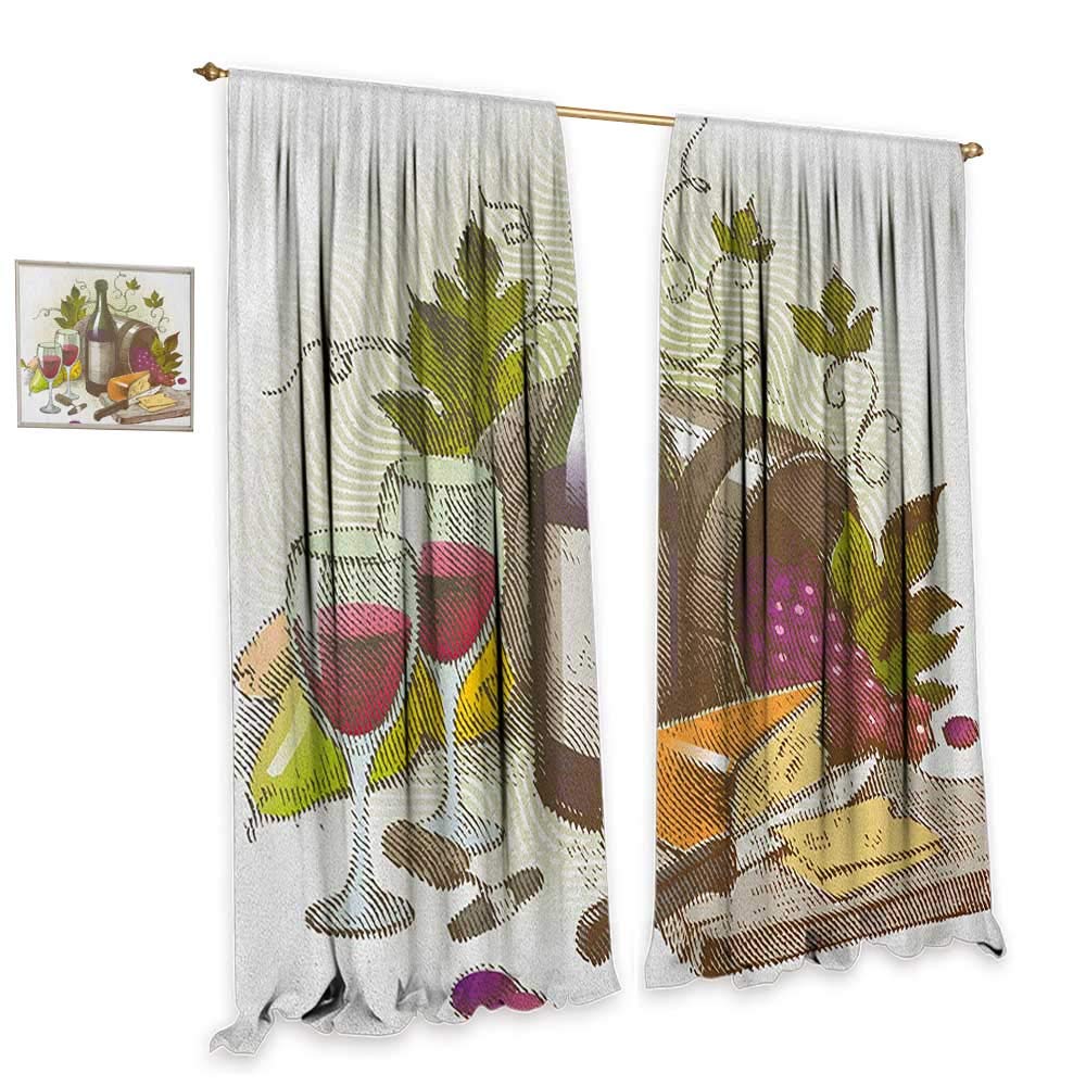 Amazon Com Homefeel Wine Window Curtain Fabric Vintage Style