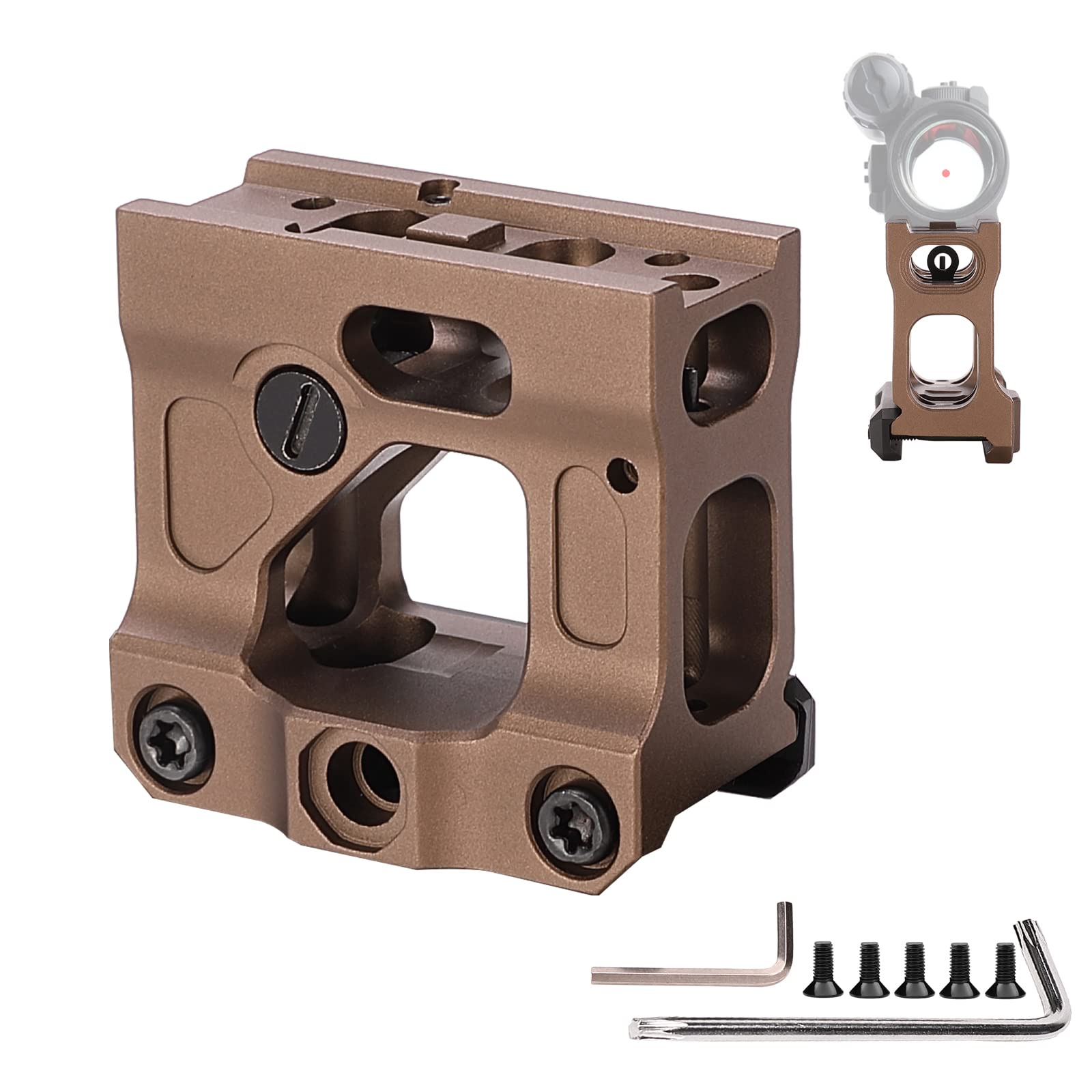 Photo 1 of Phoking Red Dot Riser Mount Picatinny Riser Mounts for T1 T2 H1 H2 Optic Sight Accepts All Footprint Optics