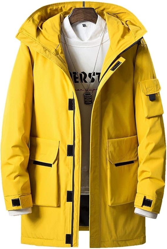 Amazon メンズ ダウンジャケット ロング ダウンコート 中綿入れ 中綿ジャケット 冬 厚手 暖かい 撥水加工 保温 防寒着 おしゃれ フード付き マジックテープ 多ポケット スリム 冬服 カジュアル アウトドア ランキング 4色 M 4xl コート ジャケット 通販