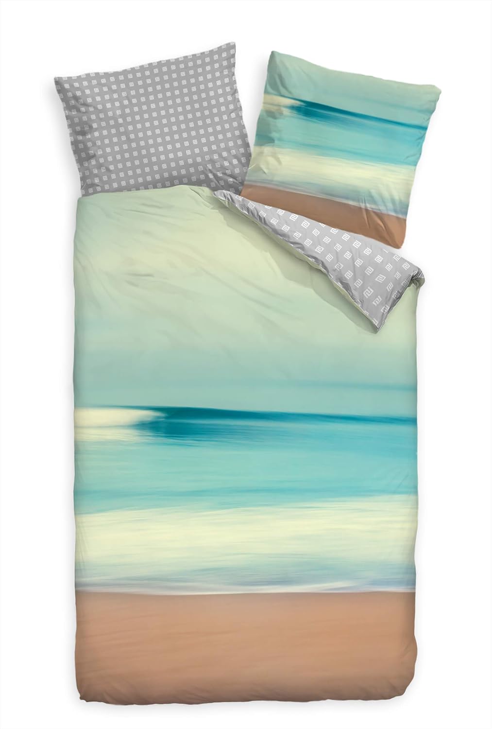 Strand Bettwäsche Set 135x200cm Mit Palmen Motiv - Hawaii Design Mit 1 Kissenbezug