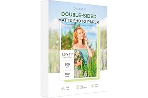 Double Sided Matte Photo Paper 8.5 x 11, Goefun 200GSM/54LB Presentation Paper for Inkjet Printer, 100 Sheets