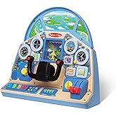 Melissa & Doug Jet Pilot Interactive Dashboard Wooden Toy for Boys and Girls Ages 3+ - FSC CertifiedCockpit Steering Wheel Pr