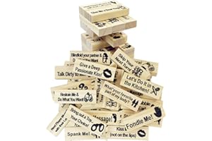 Tower Stack Couples Games Date Night Wooden Naughty Fun Stacking Blocks for Adults Dating Bedroom Games Toys for Couples Date