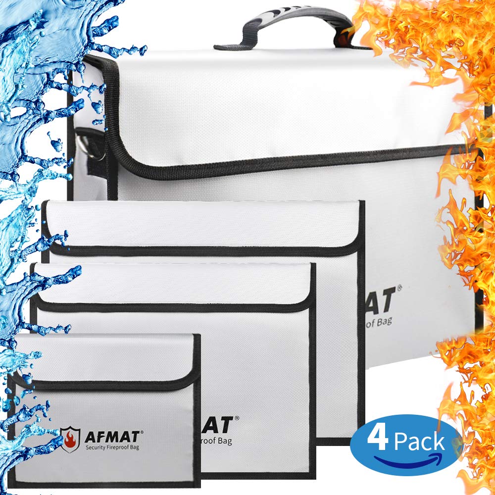 Bag Safe Folder Fireproof Resistant Water&Fire Layer 3 Bags, Document