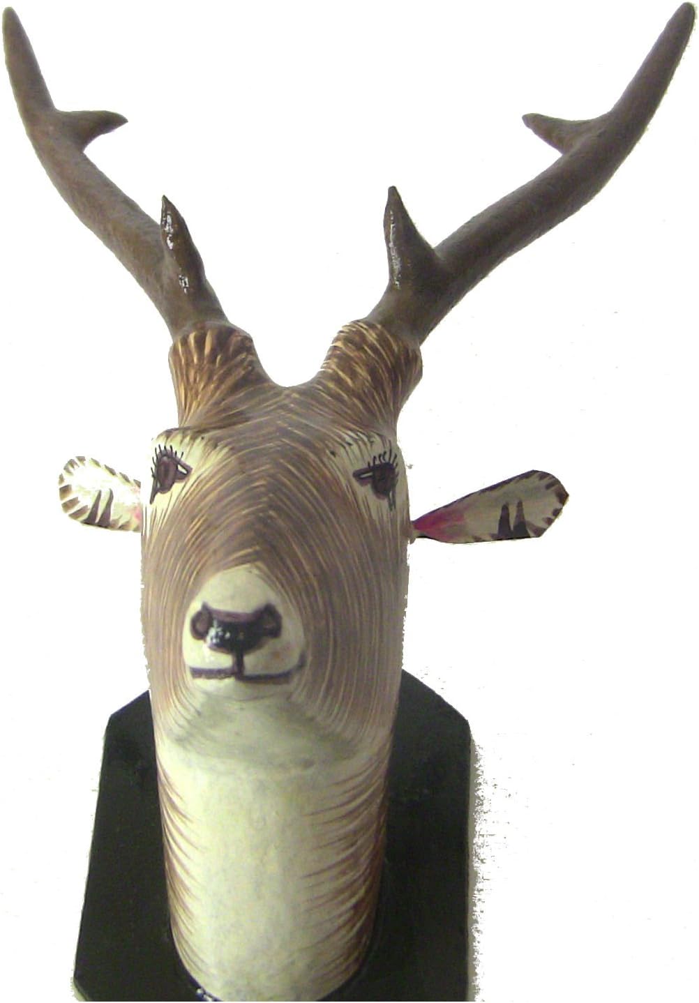 Qualways Wall Mounted Wooden Deer Head. Wooden Deer Head for Home or Office Decor