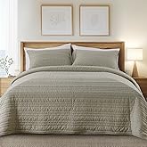 KASENTEX Luxury Velvet Quilt Set 3 Pieces Oversize King Ultra-Soft Bedspread Coverlet with 2 Pillow Shams, Lightweight Bed Blanket, Elegant Stitch Design, Machine Wash All Season Bedding,Brown