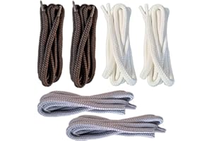 LOSITA Round Hoodie Drawstring Cords Replacement Length 55 inch for Sweat Pants String, Shorts, Sweatshirt, Shoes, Shoelaces, Sneaker, Bag, Jacket and Tie Hoodie, Belt for Dresses (White/Black/Grey 6 Pcs)