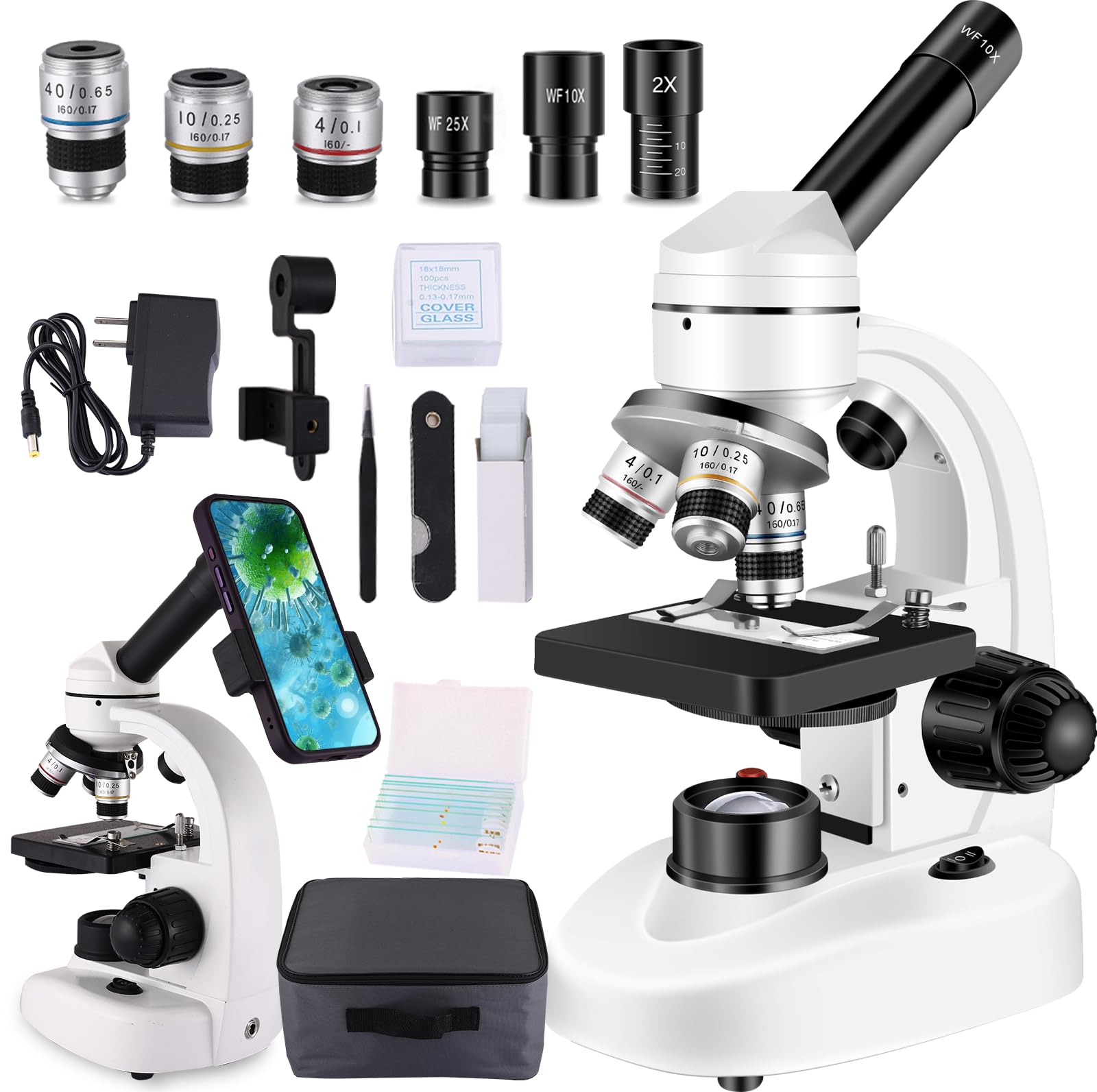 Photo 1 of Microscopes for Adults WF10x and WF25x eyepieces Compound Microscope with Microscope Slides (Microscope)