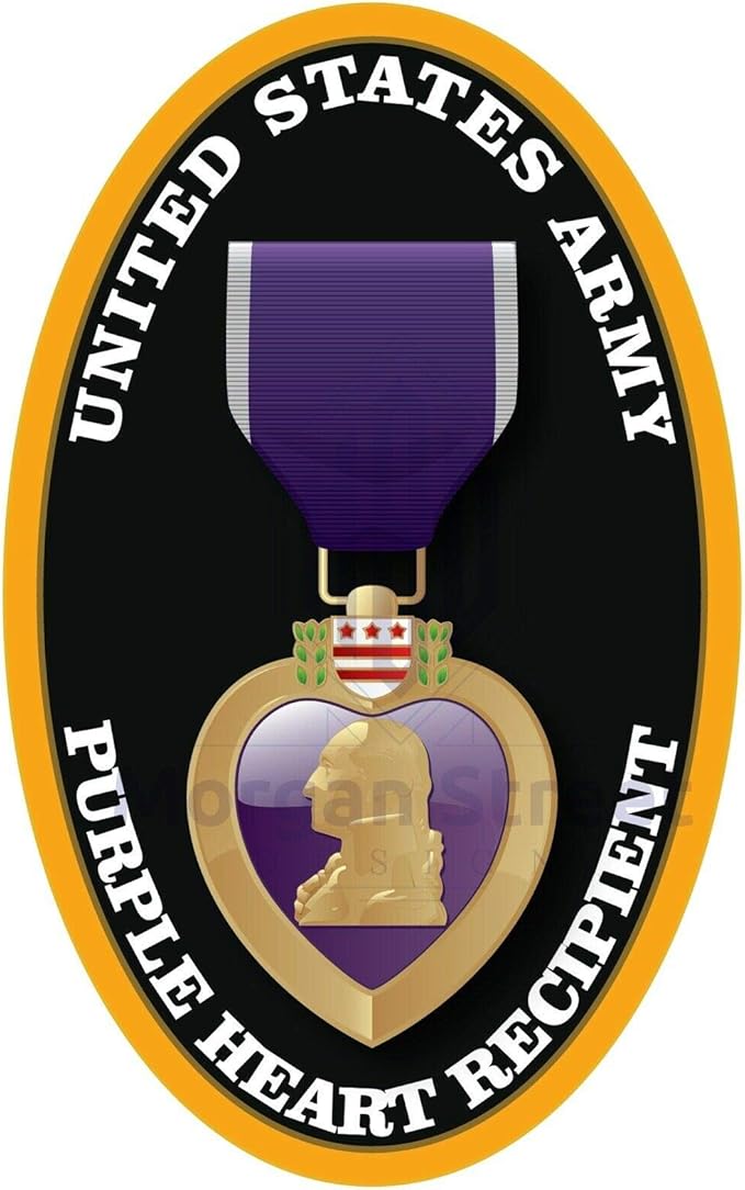 Sticker US Army Purple Heart Recipient Decal United States Military for Car Truck
