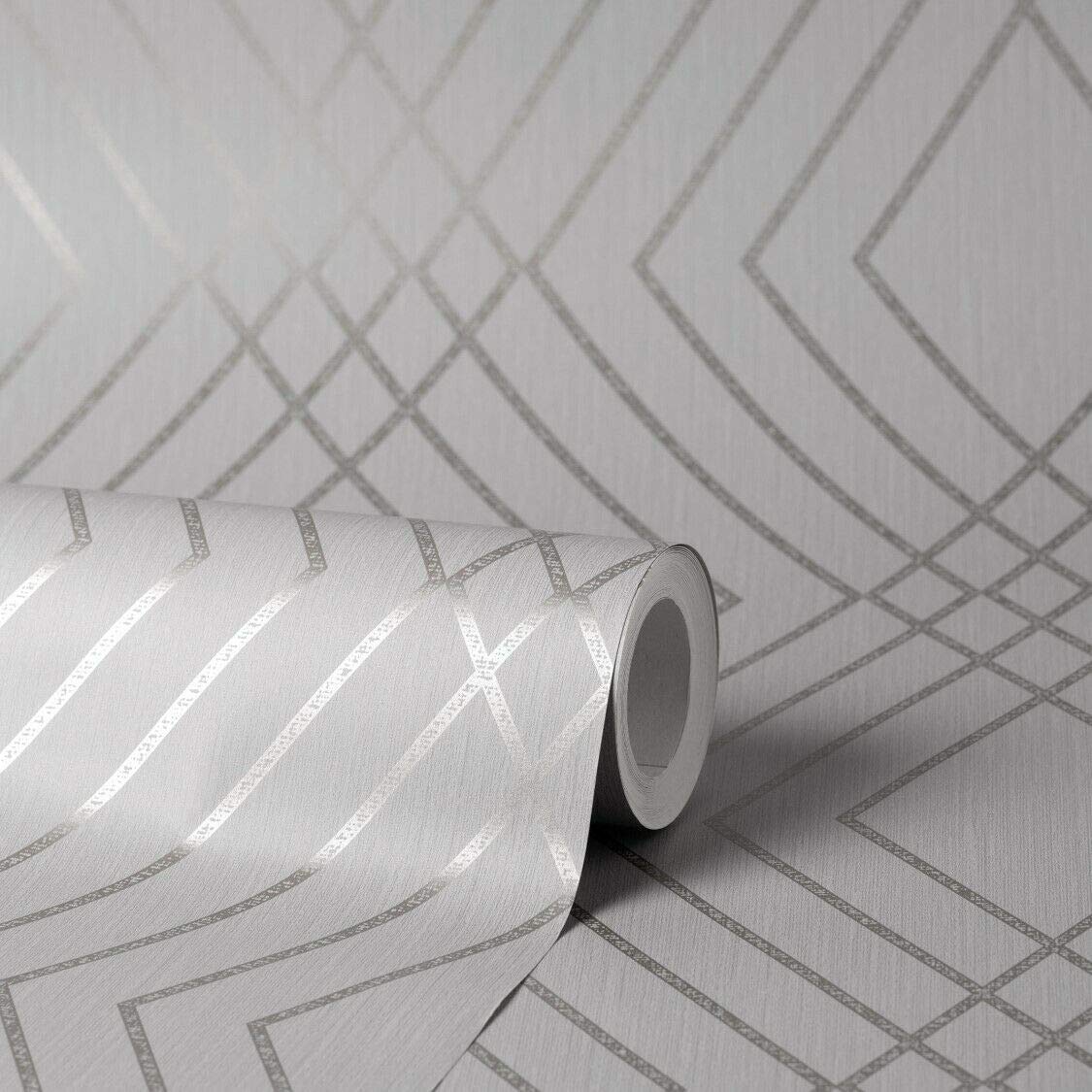 Fine Décor FD42603 Shard Trellis Stone/Silver