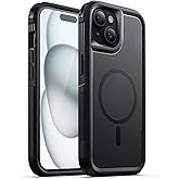 JETech Case for iPhone 15 Plus 6.7-Inch Compatible with MagSafe, Heavy Duty Dual-Layer Rugged Protection, Shockproof Protective Tough Phone Magnetic Cover (Black)