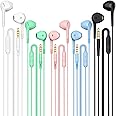 Earbuds Headphones 5 in One Pack, Wired Earbud with Heavy Bass Stereo Noise Blocking, Microphone, Compatible with iPhone, And