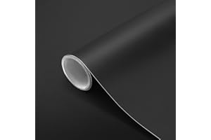 seonta Thick Black Wallpaper 16"x198" Peel and Stick Wall Paper Matte Decorative Self-Adhesive Removable Vinyl Wrap Waterproof Contact Paper for Cabinets Countertops Walls
