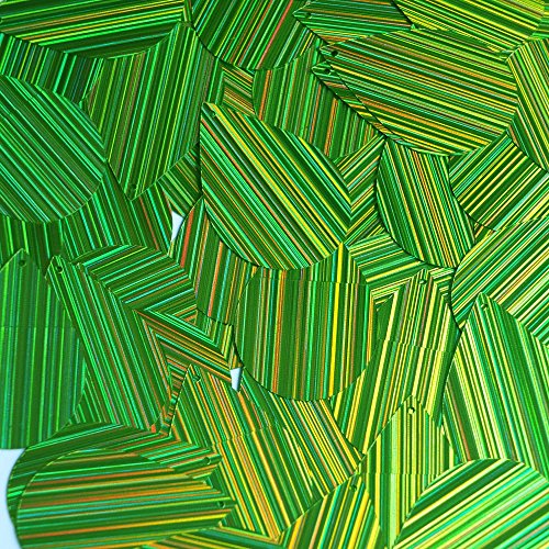 Sequin Teardrop 1.5 inch Lime Green City Lights Reflective Metallic Couture Loose Paillettes. Made in USA.