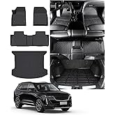 Icyhaws for Cadillac XT5 Floor Mats 2017-2024 2025, All Weather TPE Rubber Anti-Slip Waterproof Car Mats Full Set Custom Fit 1st, 2nd Row & Trunk Cargo Liner for XT5 Automotive Accessories