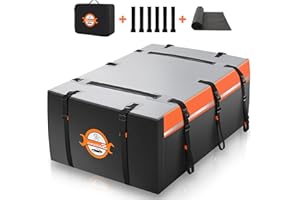 Sailnovo Rooftop Cargo Carrier 20 Cubic PVC Car Roof Cargo Carrier Waterproof Soft-Shell Includes Anti-Slip Mat, 6 Door Hooks, Car Top Carrier for Top of Vehicle with/Without Roof Rack Cross Bar