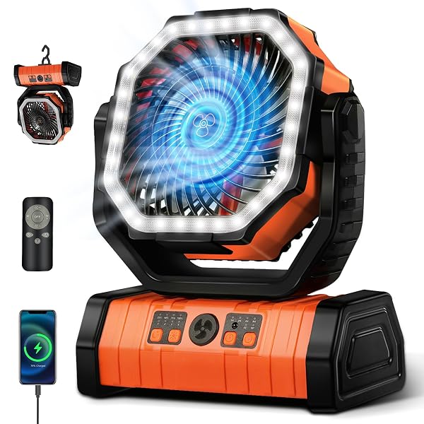 YOGIN RECHARGEABLE BATTERY POWERED FAN, 20000MAH PORTABLE CAMPING...