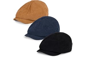Geyanuo 3Pcs Newsboy Hat for Men Women Elastic 8 Panel Flats Cap