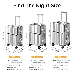 AIWEINY Zipperless Luggage, 22x14x9 Aviation
