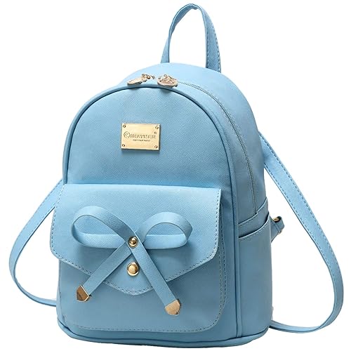 I IHAYNER Girls Bowknot Cute Leather Backpack Mini Backpack Purse