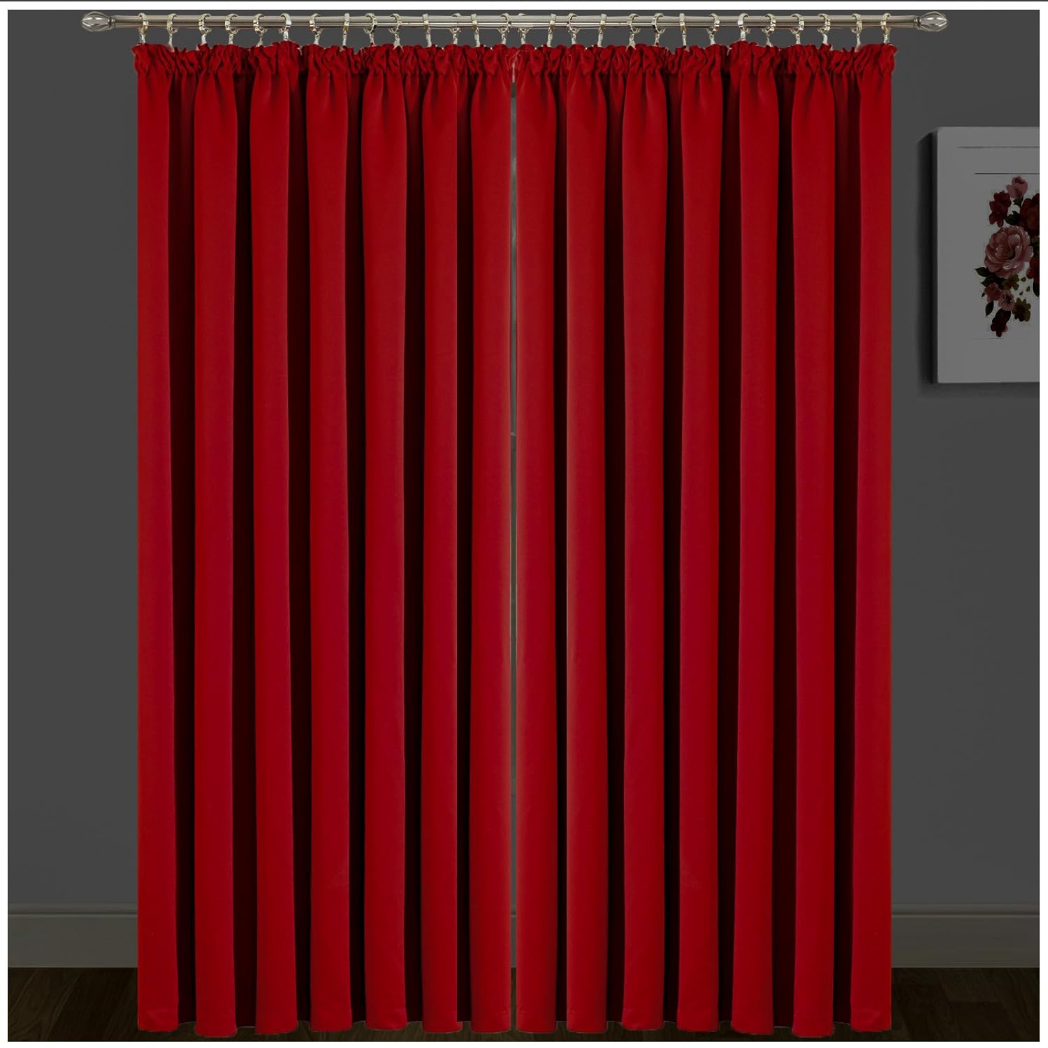 Pencil Pleat Window Blinds Thermal Insulated Blackout Curtains
