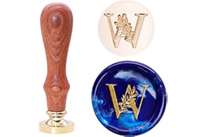 SWANGSA Initial Alphabet W Wax Seal Stamp, Vintage Elegant Botanical Leaves Letter Sealing Stamp for Wedding Party Invitation, Gift Wrap, Envelope, Christmas Thanksgiving Card (W)