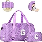 Elilier Personalized Gifts for Girls 8-18 Age, Initial Travel Duffel Bag, Gym Bag, Gift for Kids, Monogram Overnight Bag, Niece Gifts Mother In Law Gifts Birthday Gifts, Graduation Gifts