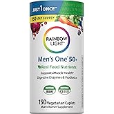 Rainbow Light Multivitamin for Men 50+, Vitamin C, D & Zinc, Probiotics, Men's One 50+ Multivitamin Provides High Potency Immune Support, Non-GMO, Vegetarian, 150 Tablets