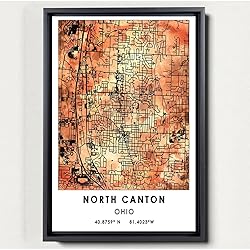 North Canton Map Poster, Ohio Map Art Poster, Map