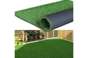 Petgrow Thick Artificial Grass 4 x 6FT,0.7Inch Pile Height Green Soft Fake Faux Grass Turf Mat,Indoor Outdoor Garden Dogs Pet Synthetic Grass Carpet Doormat, Rubber Backed with Drainage Holes