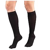 Truform Medical Compression Socks, 20-30 mmHg, Women's Dress Socks, Knee High Over Calf Length, Black, Large