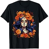 De Los Muertos La Catrina Day of the Dead Sugar Skull Women T-Shirt