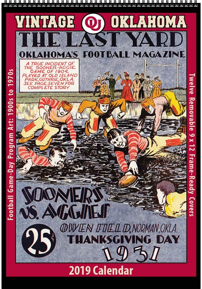 Vintage Oklahoma Sooners 2019 College Football Calendar