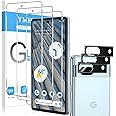 YMHML 3 Pack for Google Pixel 7a Screen Protector Tempered Glass, Upgrade Fingerprint Reader Compatible with 3 Pack Camera Lens Protector, HD Clear Case Friendly Screen Protector for Pixel 7a