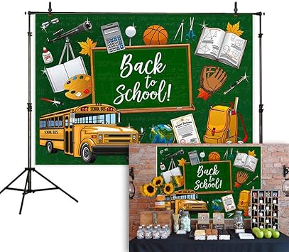 Amazon Com Allenjoy 7x5ft Back To School Theme Party Backdrop