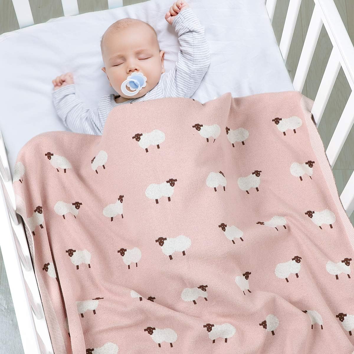 mimixiong Baby Blanket for Newborn, 100% Cotton Knit Double Layer Soft Baby Blankets Baby Gift - Image 4