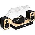 House of Marley Revolution Wireless Turntable with Speakers - Sustainably Made Bluetooth Record Player with 8W Bookshelf Speakers, Easy Set Up Vinyl Player with Dust Cover