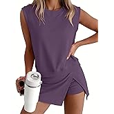 ANRABESS Women Two Piece Skirt Sets Summer Outfits Athletic Workout Tennis Lined Skort Short Set Travel Vacation Clothes