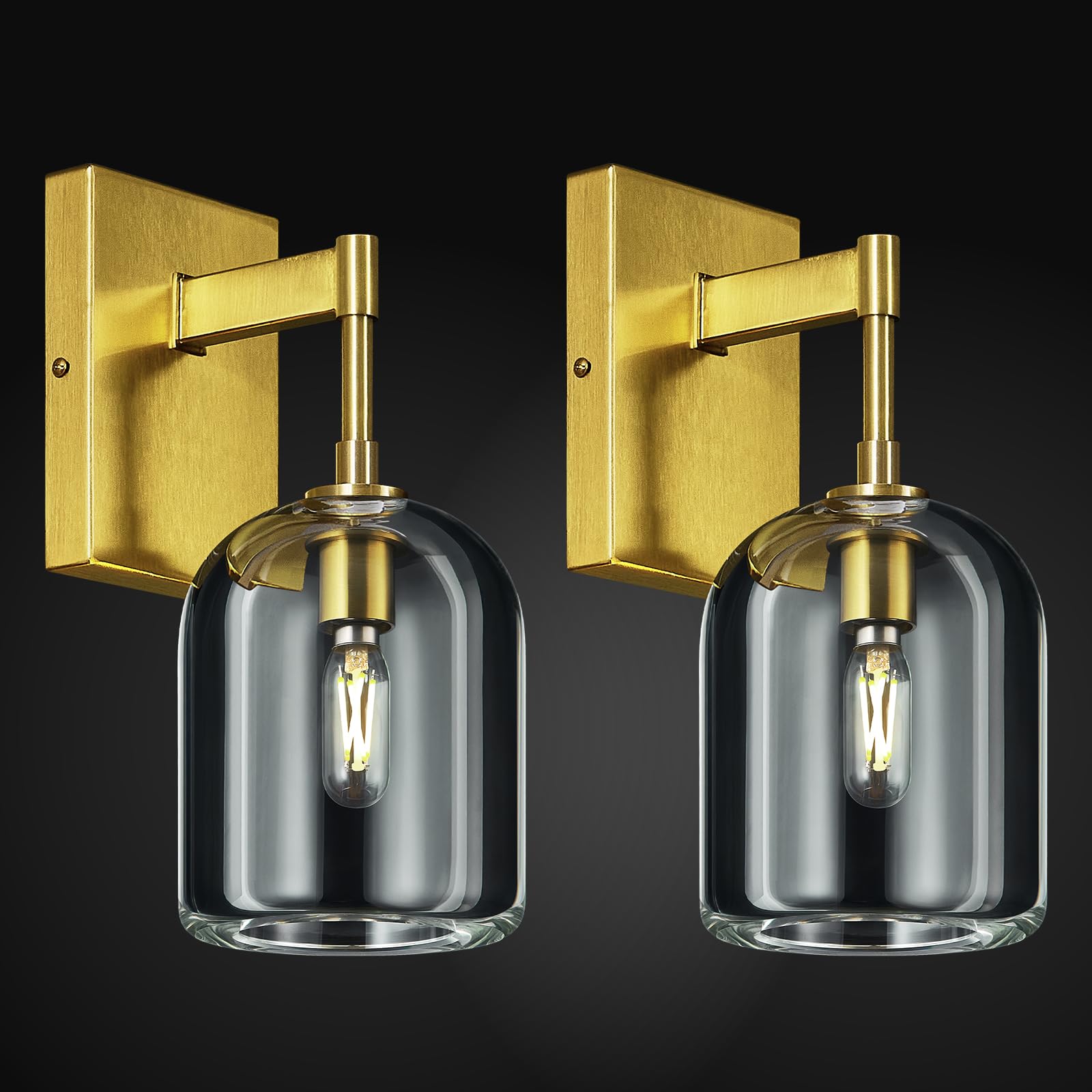 Photo 1 of LBSQJ Modern Crystal Wall Sconces Set of Two Indoor Gold Wall Lamp Vanity Wall Lighting for Bathroom Bedroom Living Room Stair?2Pack?`