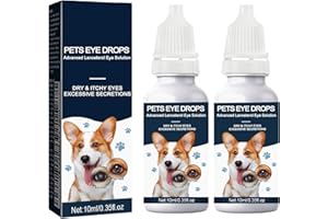 YOCISKU Cataract Drops For Dogs, Natural Safe Dog Eye Drops For Soothe Itching Irritation & Dry Eyes, Improve Eye Vision Clarity, Not For Human Pet Tear Stain Cleaner Suitable for All Animals (2 X 10 ml)