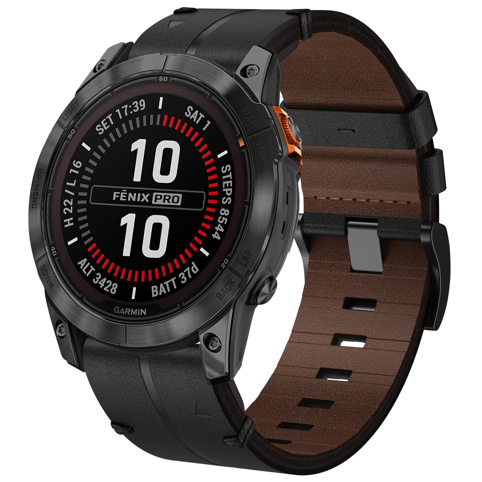 Strap for Garmin Feinx 7/6/5, 22mm Quick Fit Leather Strap for Fenix 5 Plus/6 Pro/7Pro/Fenix 8 47mm/Forerunner 935/945/955/965/Instinct/Instinct 2/Instinct 2 Solar/Quatix 7/6/5/Approach S70/S62/S60