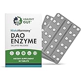 Healthy Gut HistaHarmony | Delayed Release DAO Enzyme Supplement | 30,000 HDU Diamine Oxidase Histamine Blocker | 60 Servings