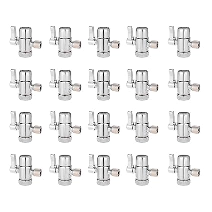 20 Pcs Sliver Faucet Adapter Diverter Valve Counter Top