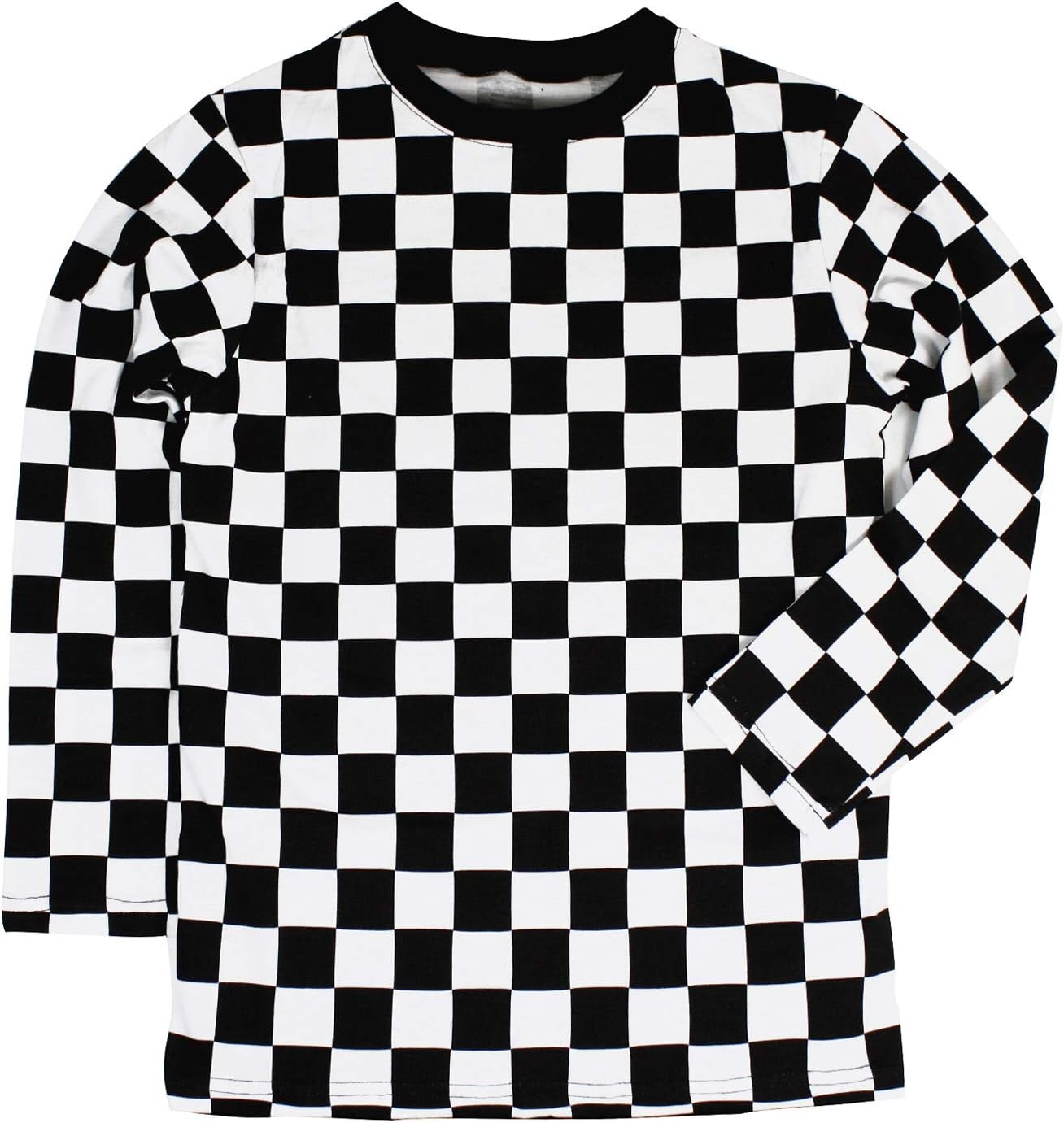 LargemouthChild RAD 80's Checkered Black and White Long Sleeve Shirt