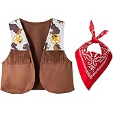 LXKIKMM Western Cowboy Style Costume Kids' Vest & Bandana Set