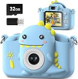 Hangrui Kids Camera 20MP Dual Lens 2.0 Inch IPS 1080P 32GB Blue